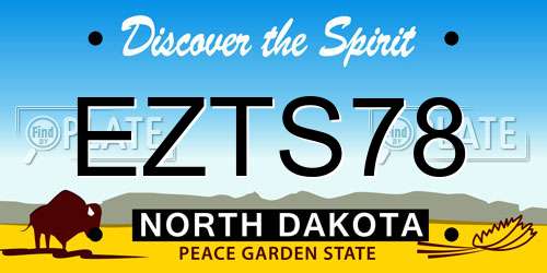 EZTS78 North Dakota License Plate