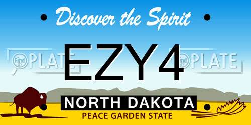 EZY4 North Dakota License Plate