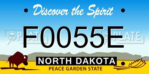 F0055E North Dakota License Plate
