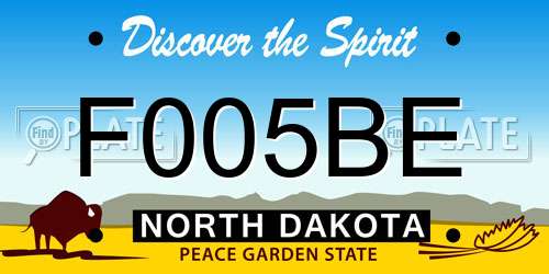 F005BE North Dakota License Plate