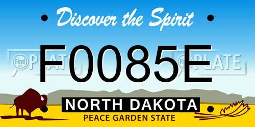 F0085E North Dakota License Plate