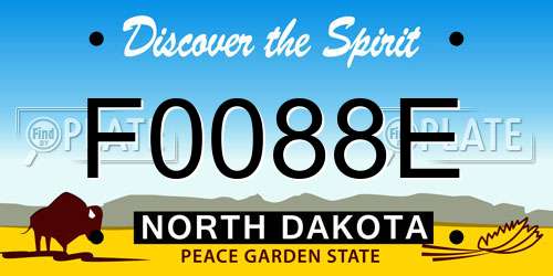 F0088E North Dakota License Plate