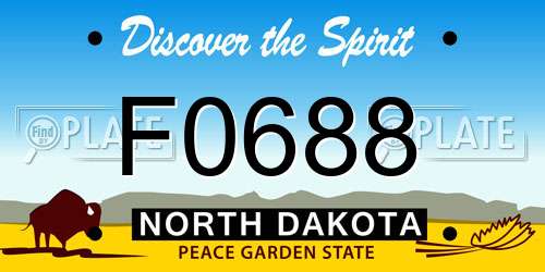 F0688 North Dakota License Plate