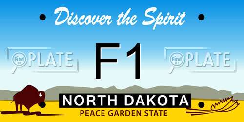 F1 North Dakota License Plate
