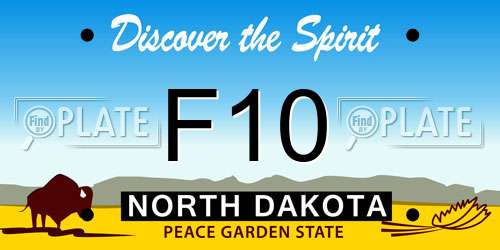 F10 North Dakota License Plate