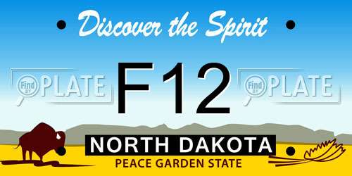 F12 North Dakota License Plate