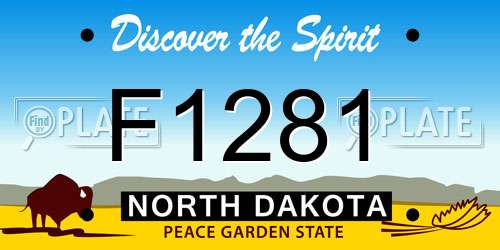 F1281 North Dakota License Plate