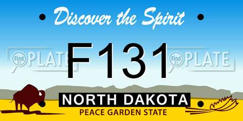 F131 North Dakota License Plate
