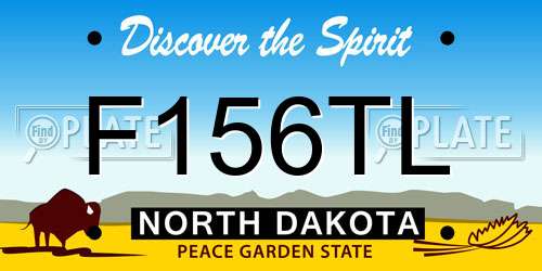 F156TL North Dakota License Plate