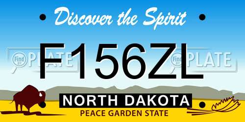 F156ZL North Dakota License Plate