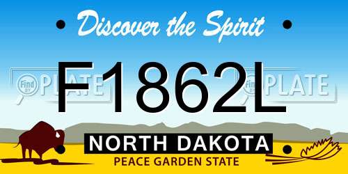 F1862L North Dakota License Plate