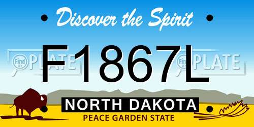 F1867L North Dakota License Plate