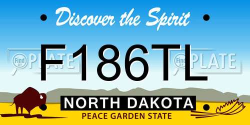 F186TL North Dakota License Plate