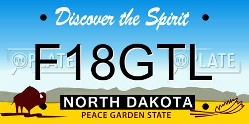 F18GTL North Dakota License Plate
