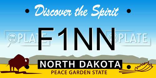 F1NN North Dakota License Plate