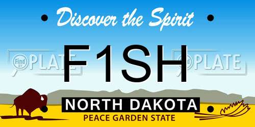 F1SH North Dakota License Plate