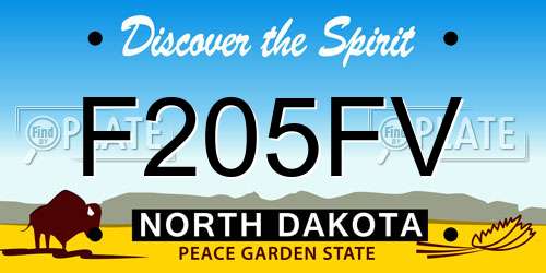F205FV North Dakota License Plate