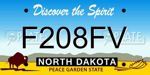 F208FV North Dakota License Plate