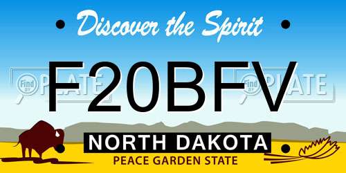 F20BFV North Dakota License Plate