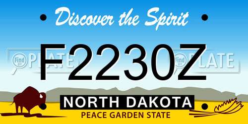 F2230Z North Dakota License Plate