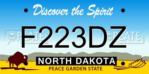 F223DZ North Dakota License Plate