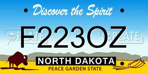 F223OZ North Dakota License Plate
