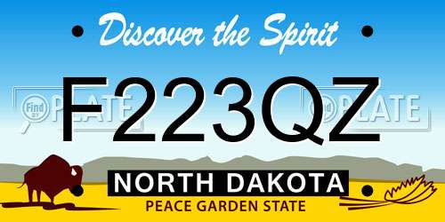 F223QZ North Dakota License Plate