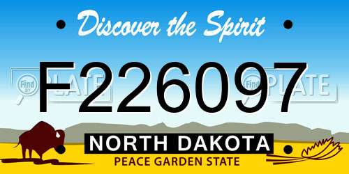 F226097 North Dakota License Plate