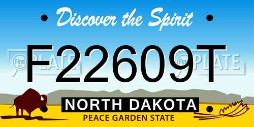F22609T North Dakota License Plate