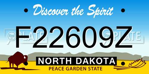 F22609Z North Dakota License Plate
