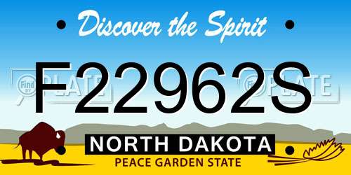 F22962S North Dakota License Plate