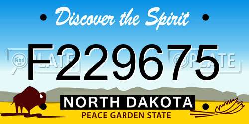 F229675 North Dakota License Plate