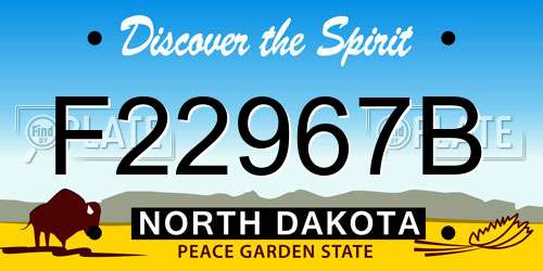 F22967B North Dakota License Plate