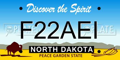 F22AEI North Dakota License Plate