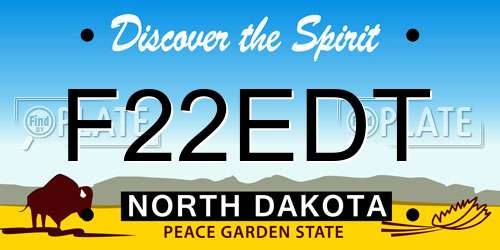 F22EDT North Dakota License Plate