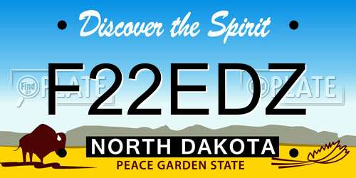 F22EDZ North Dakota License Plate