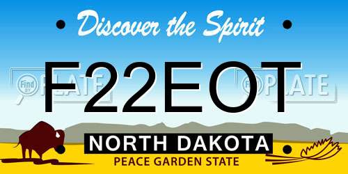 F22EOT North Dakota License Plate