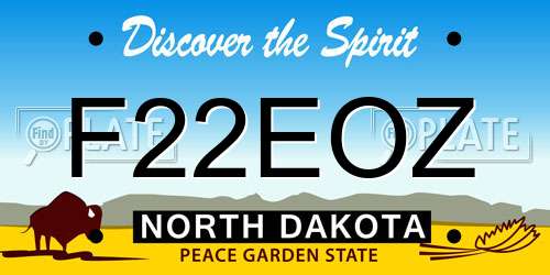 F22EOZ North Dakota License Plate
