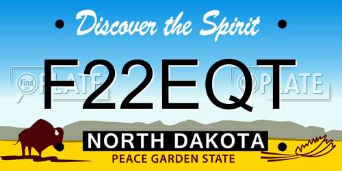 F22EQT North Dakota License Plate