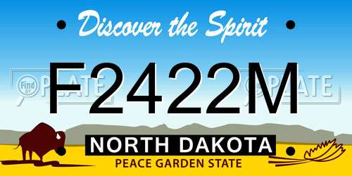 F2422M North Dakota License Plate