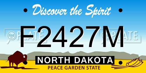 F2427M North Dakota License Plate