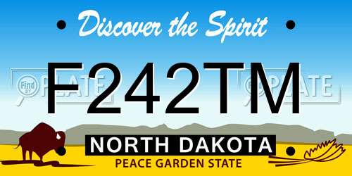 F242TM North Dakota License Plate
