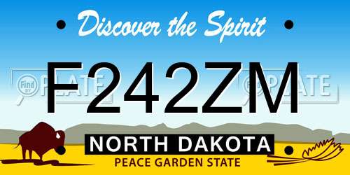 F242ZM North Dakota License Plate