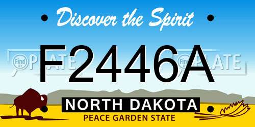 F2446A North Dakota License Plate