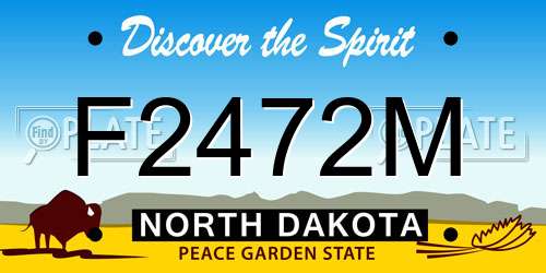 F2472M North Dakota License Plate