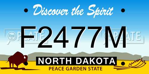 F2477M North Dakota License Plate