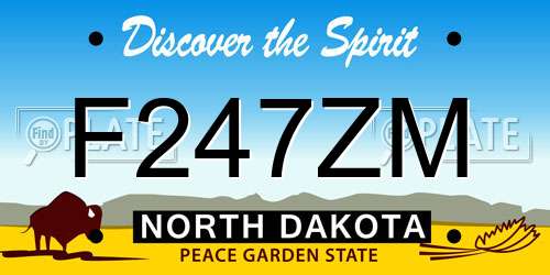 F247ZM North Dakota License Plate