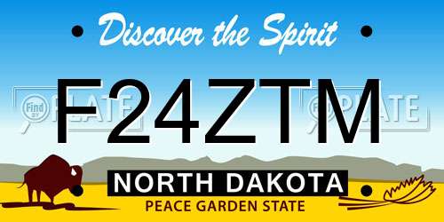 F24ZTM North Dakota License Plate