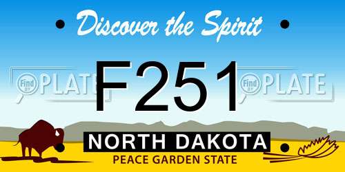 F251 North Dakota License Plate