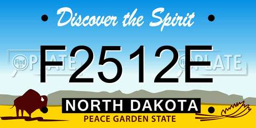 F2512E North Dakota License Plate